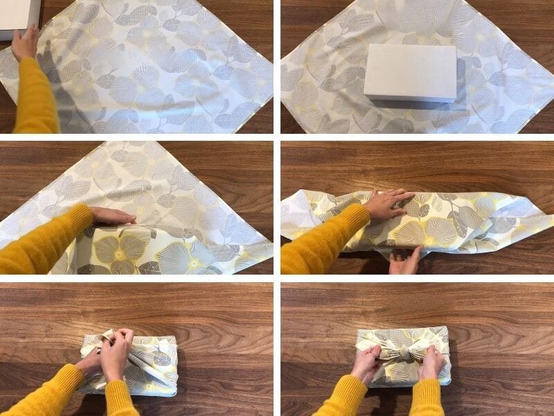 Các bước gói quà Tết với khăn theo phong cách Furoshiki