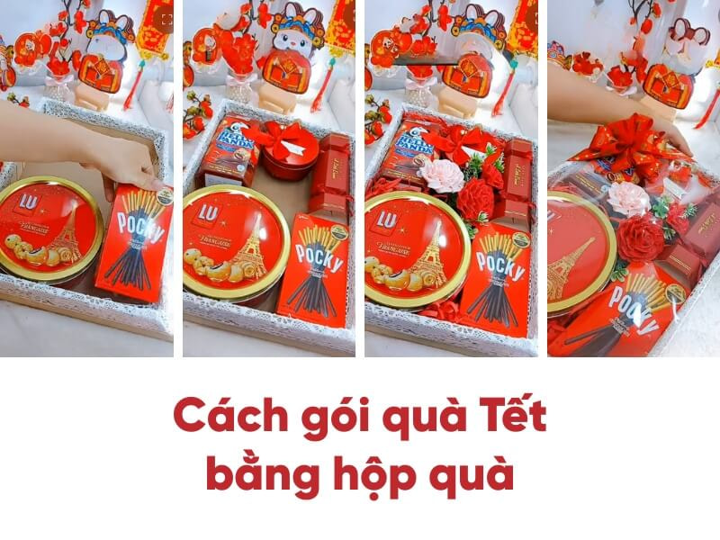 các bước gói quà Tết với hộp quà
