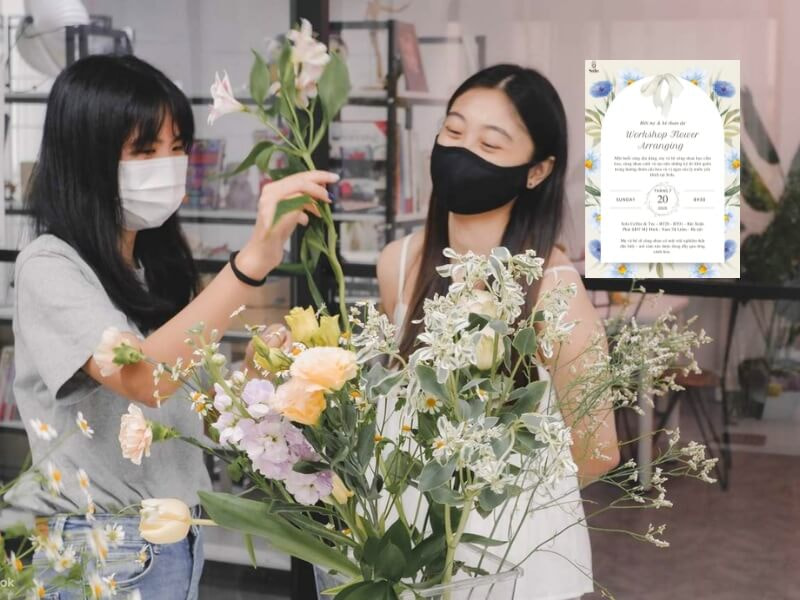 Voucher workshop cắm hoa Tết
