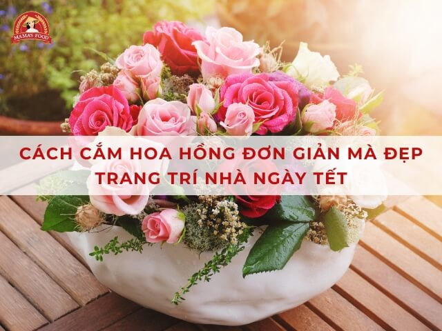 Cách cắm hoa hồng đơn giản, đẹp lung linh đón Tết rực rỡ