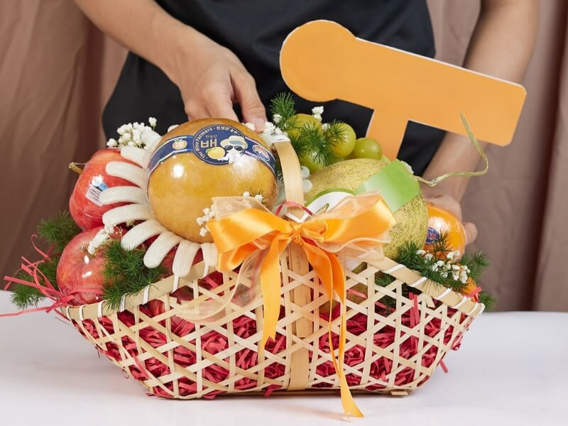 Giỏ hoa quà Tết