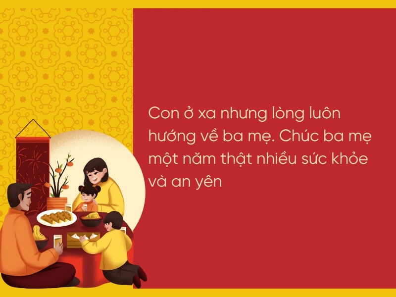 Lời chúc Tết cho bố mẹ ở xa