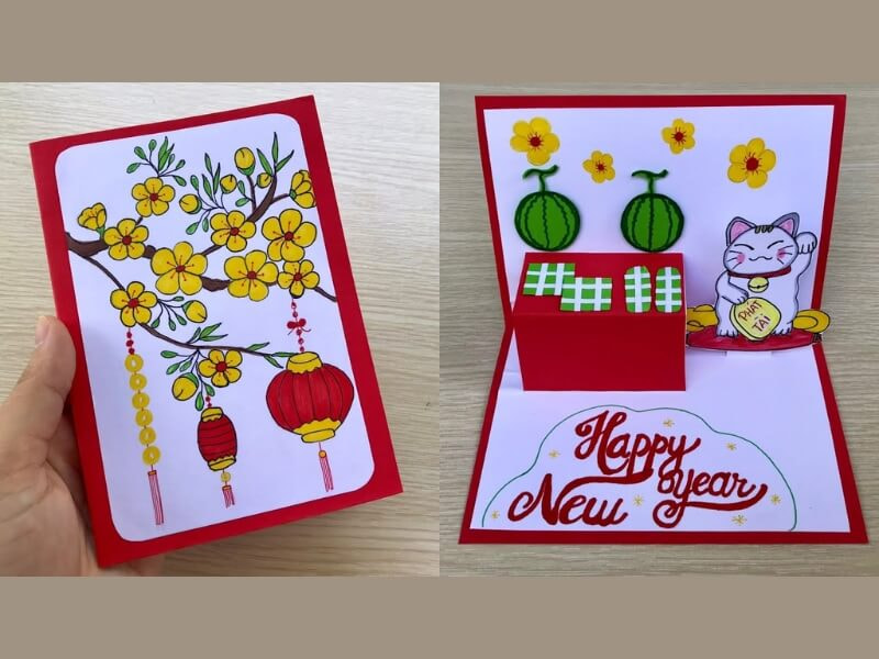 Thiệp chúc Tết handmade