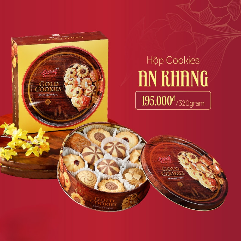 Hộp bánh cookies Tết An Khang