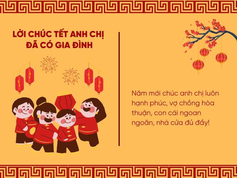 chúc Tết anh chị đã có gia đình
