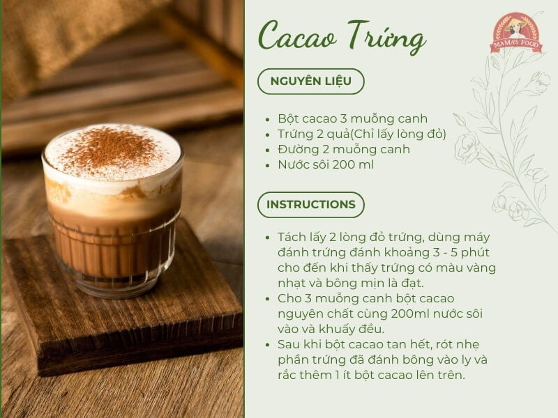 Công thức làm Cacao trứng