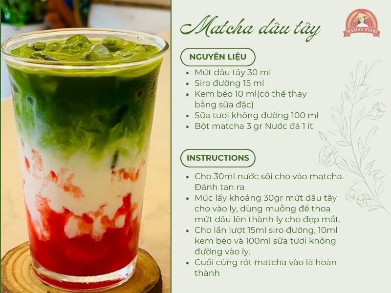 Công thức làm matcha dâu tây