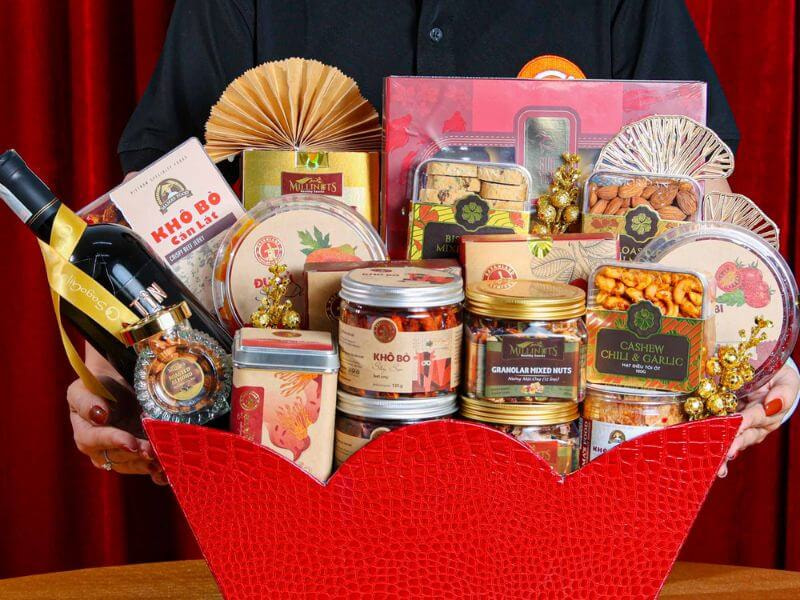 mẫu giỏ quà Tết handmade thiết kế riêng