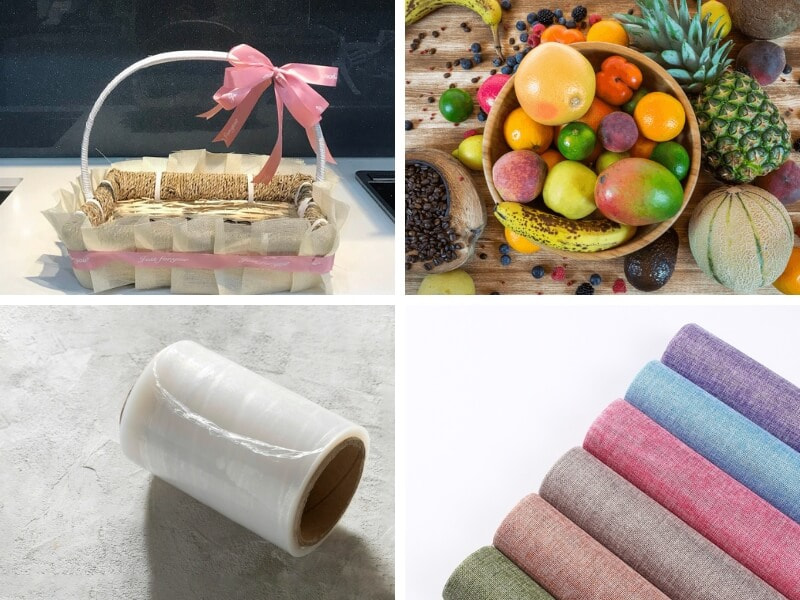 nguyên liệu làm giỏ trái cây ngày Tết