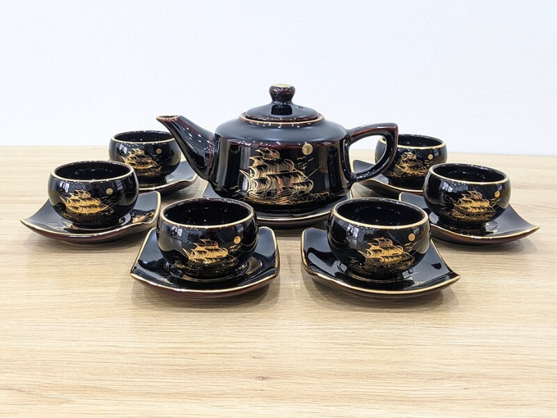 bộ ấm trà gốm sứ Bát Tràng